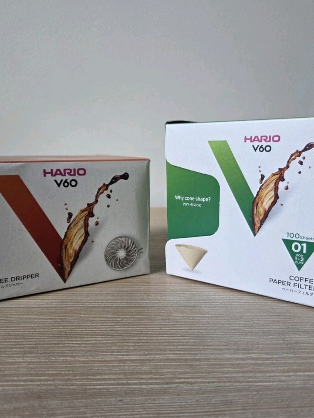 Hario V60 Metal Coffee Dripper 01 Pour Over Coffee Set with 100 Filters